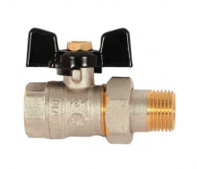 Кран шаровый Американка 1/2" черная ручка WaterMark