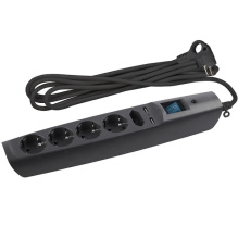 Сетевой фильтр ЭРА SFU-5es-2m-B, 5 розеток, 2 USB, 2 м, черный