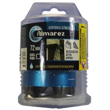 Коронка алмазная бетон/железобетон 4 сегмента SDS-plus 72 мм 305072 Almarez