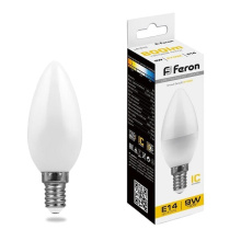 Лампа светодиодная LB-570 Свеча E14 9W 175-265V 2700K 25798 Feron