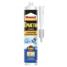 Герметик силиконовый санитарный для ванной и кухни прозрачный 280мл Момент