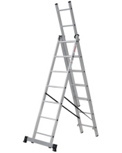 Лестница трехсекционная алюминиевая 186/288/393 см 8,1 кг 3x7 Высота