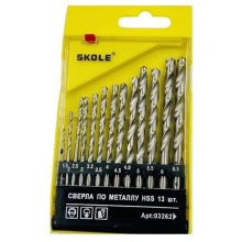 Набор сверл M35 по металлу (пласт. упак) SM16-13PC Skole