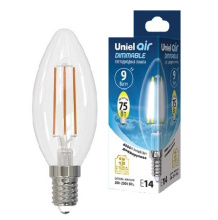 Лампа светодиодная LED-C35-9W/4000K/E14/CL/DIM GLA01TR UNIEL